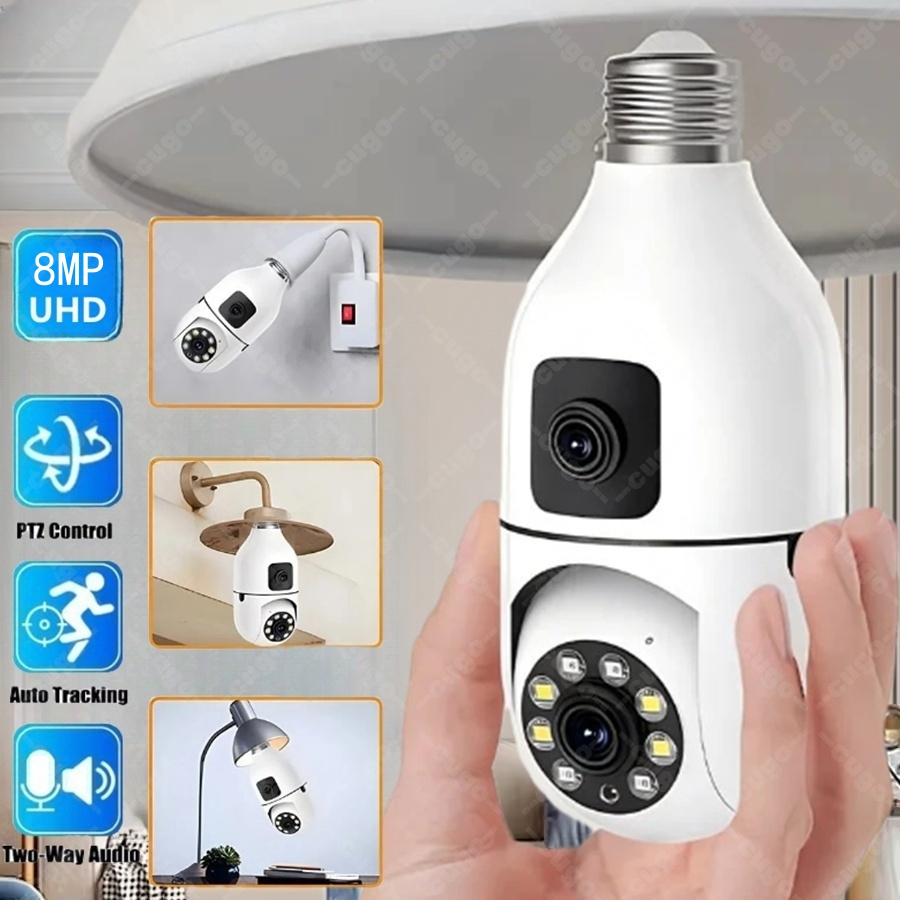 Home Cinema Outdoor - Cámara de seguridad con bombilla E27,