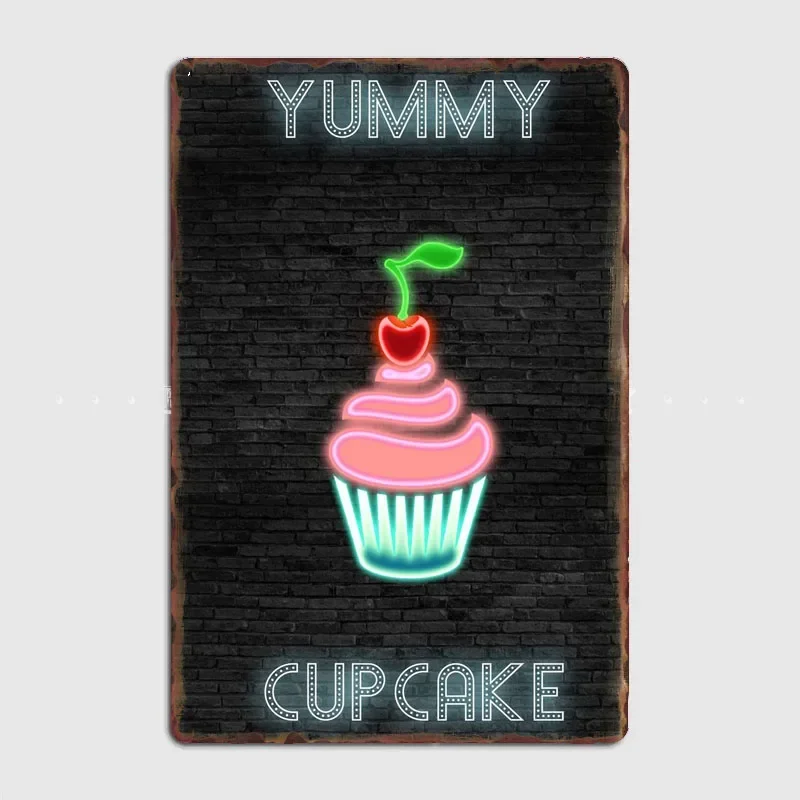 Home Cinema Food - CUPCAKE-letrero de neón de comida, cartel