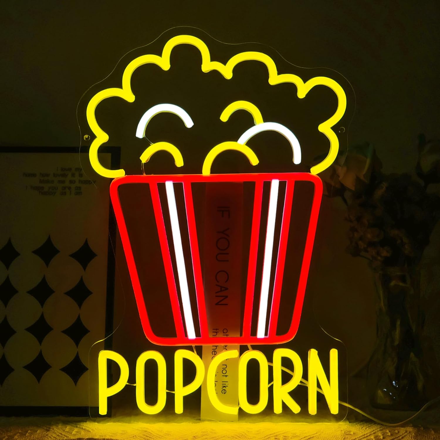 Home Cinema Food - Letrero de Neón LED Regulable con