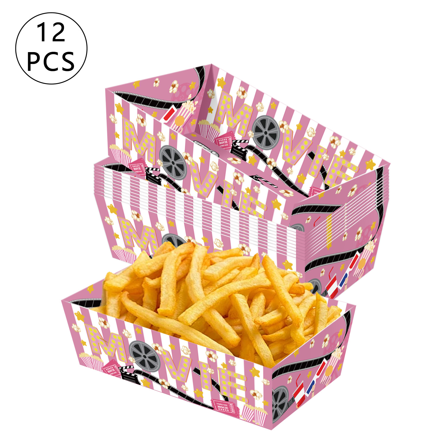Home Cinema Food - Bandejas de Papel Desechables para Comida