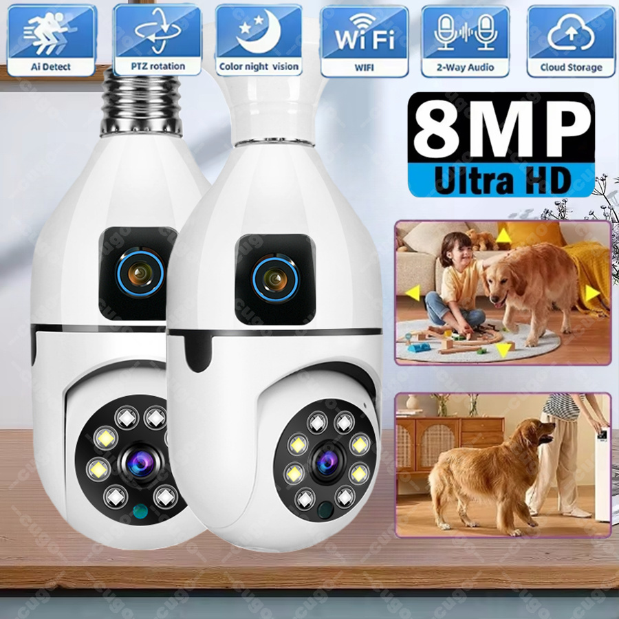 Home Cinema Outdoor - Cámara IP WiFi E27 con forma