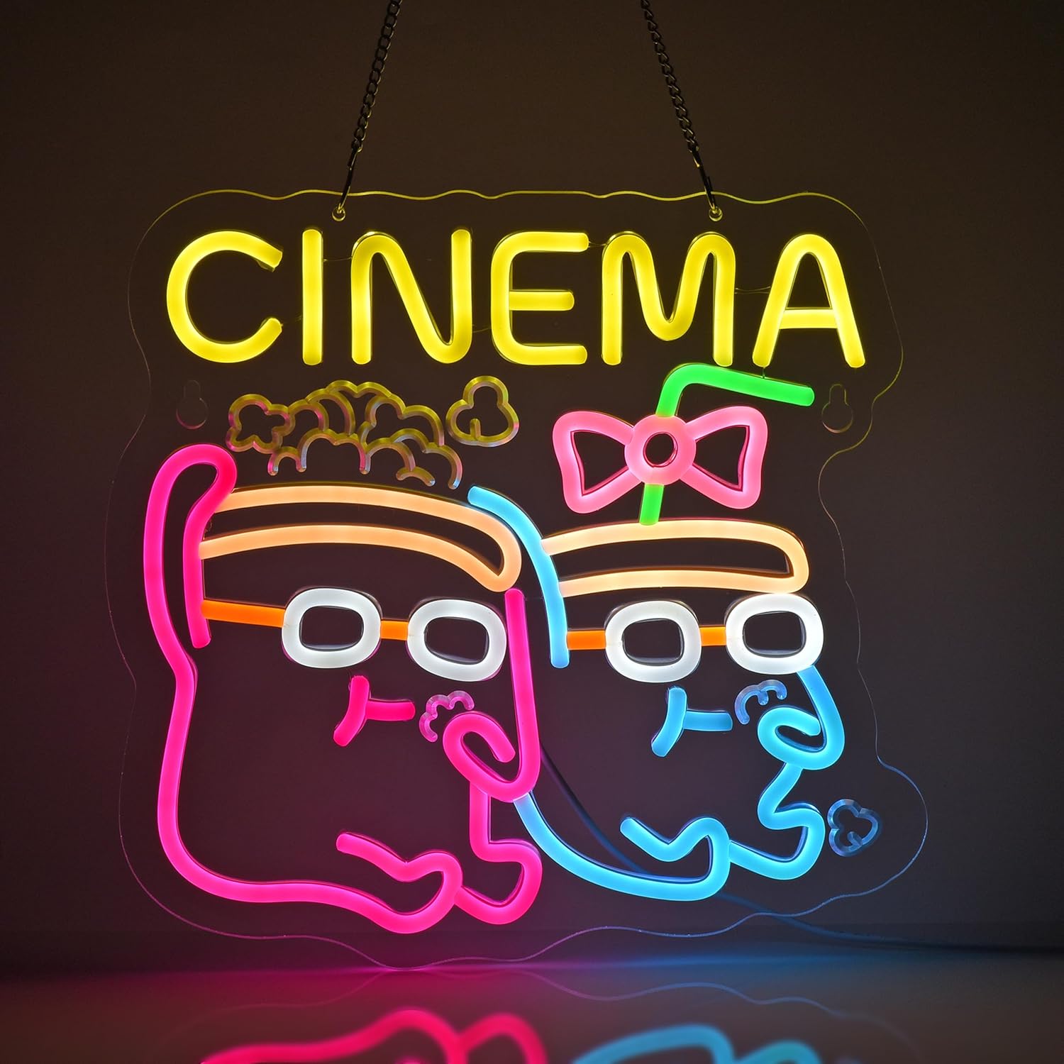 Home Cinema Movies - Letrero de Neón LED para Cine,