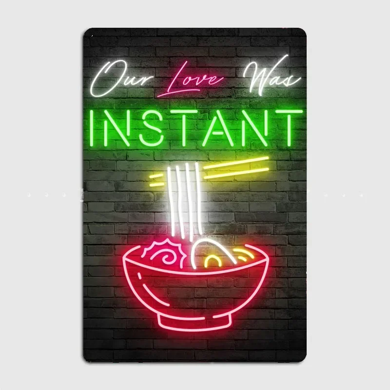 Home Cinema Food - Neón amor fideos comida letrero de