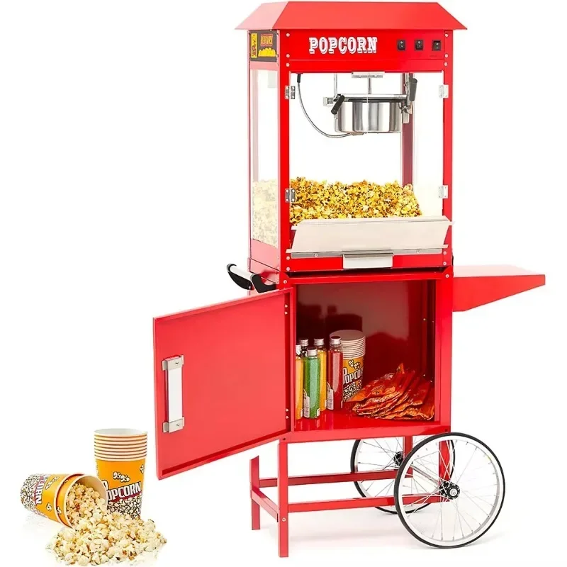 Popcorn Machine Home - Máquina de palomitas móvil de acero