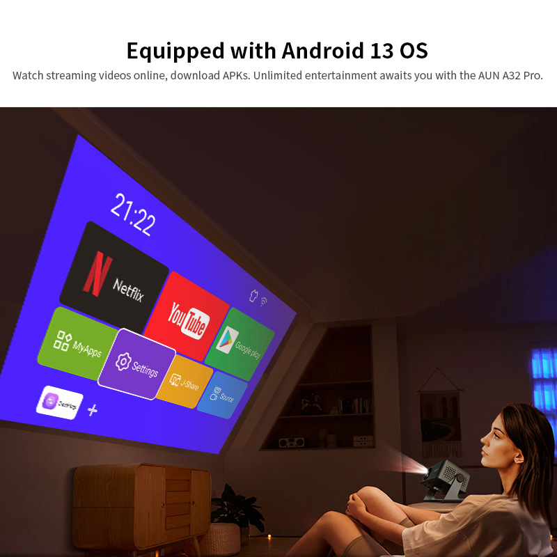 Proyector Android AUN A32 Pro  - Home Cinema Movies reseña y precio