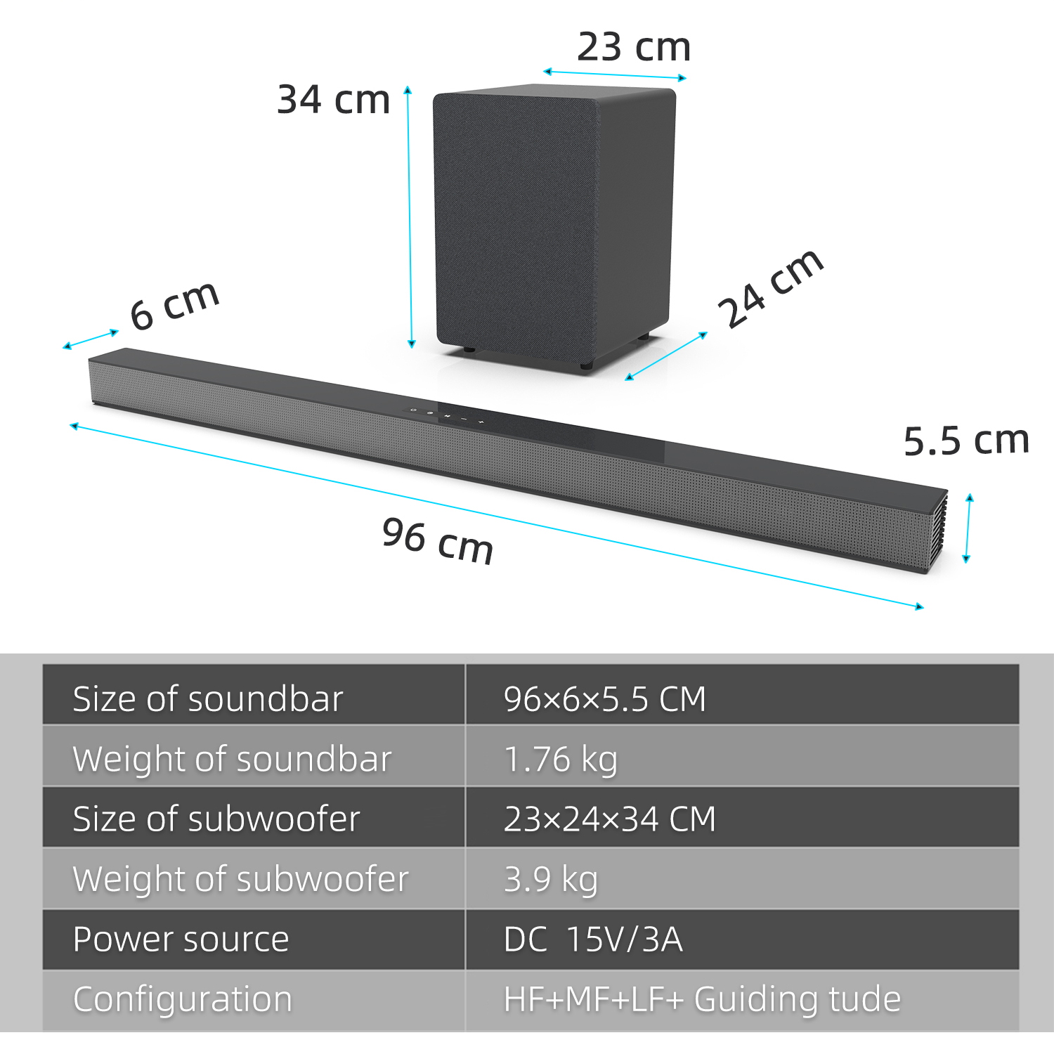 Barra de sonido de TV de 84W c - Home Cinema Hdmi reseña y precio
