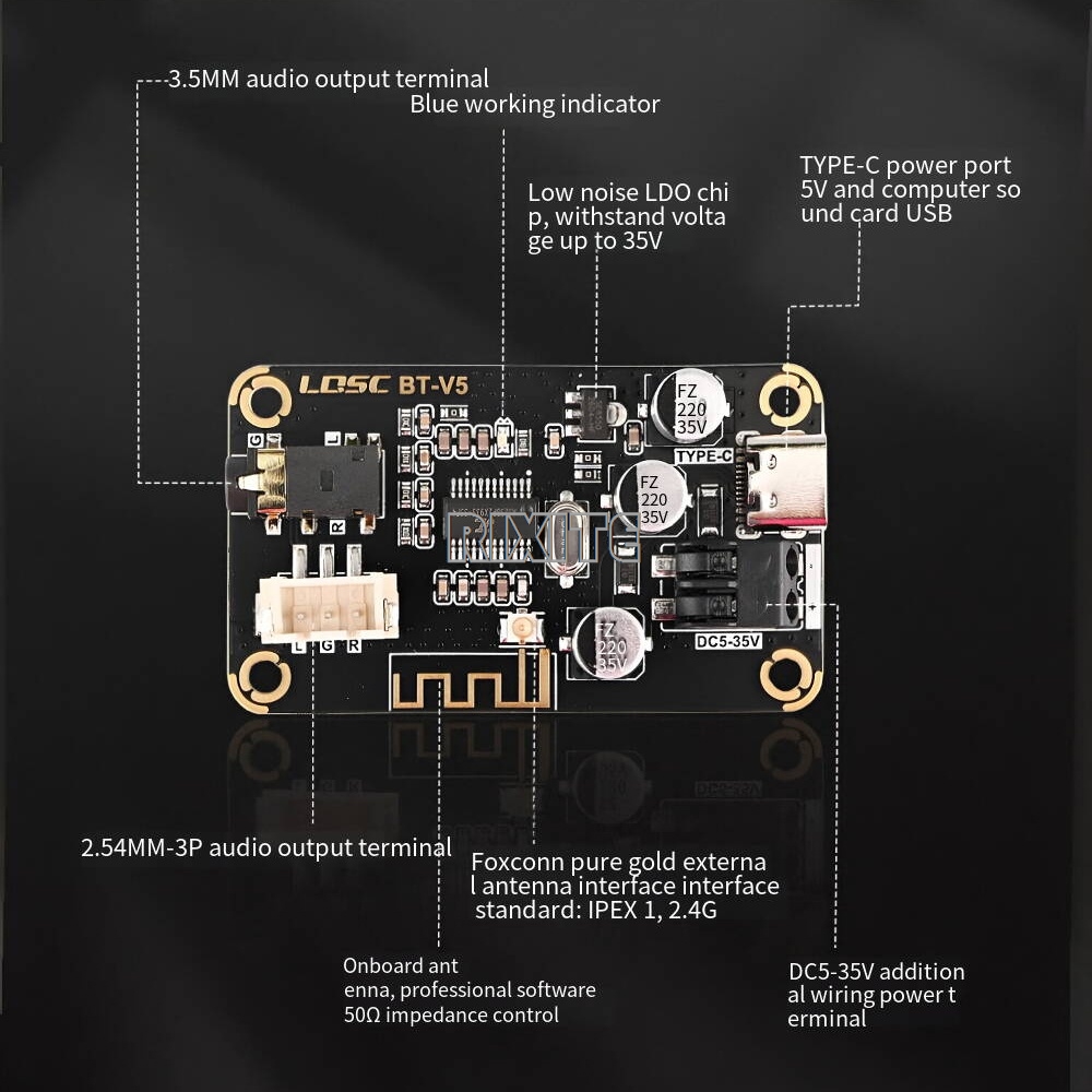 Placa receptora de Audio Bluet - Home Cinema Bluetooth 5.1 reseña y precio