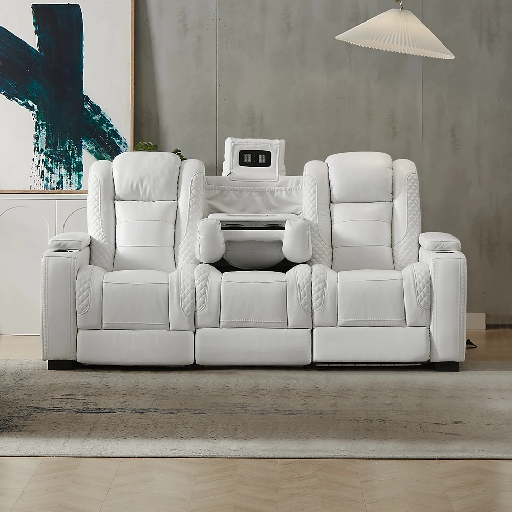 Sofá Reclinable Eléctrico de L - Home Cinema Theater reseña y precio