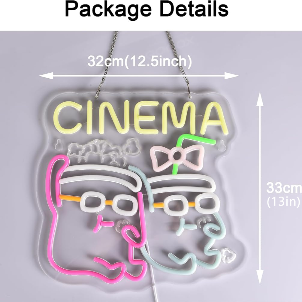 Letrero de Neón LED para Cine, - Home Cinema Movies reseña y precio