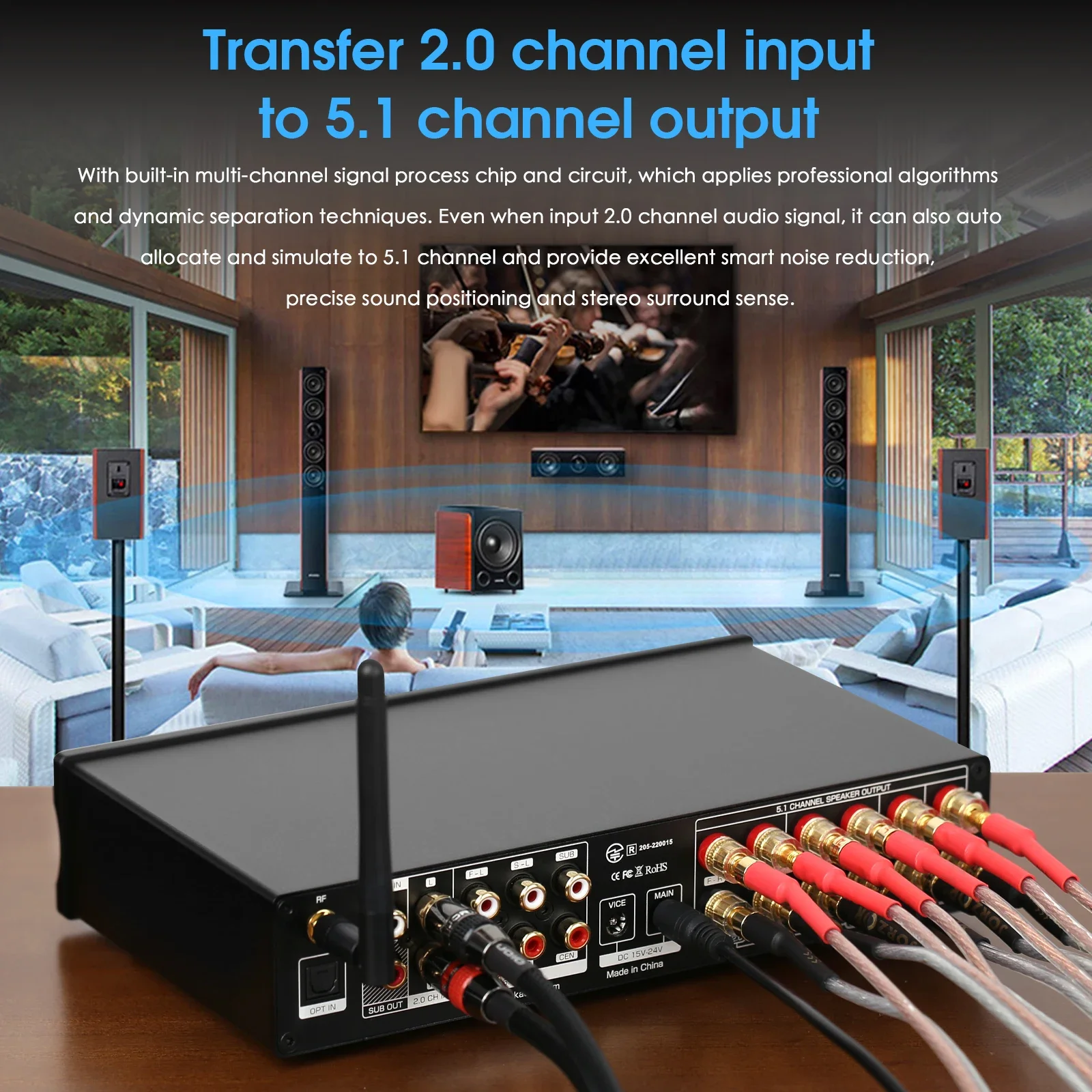 Douk Audio amplificador Digita - Home Cinema Bluetooth 5.1 reseña y precio