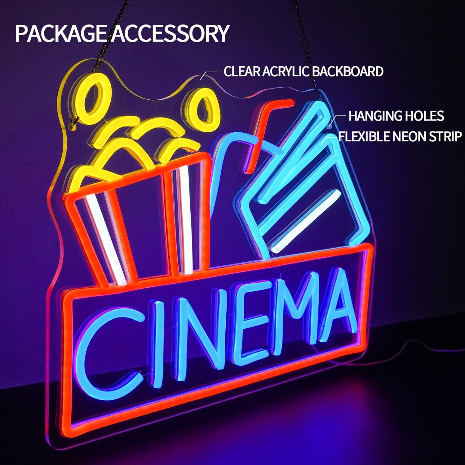 Letrero de Neón LED Regulable  - Home Cinema Food reseña y precio